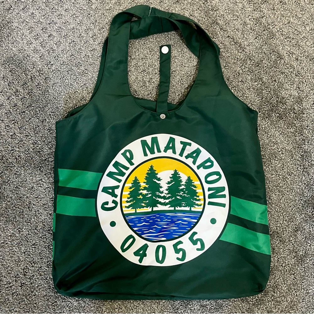Camp Mataponi Maine 04055 Green Tote Bag